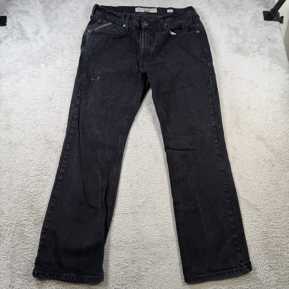 Ariat M5 Jeans Men 36x32 (Fit 34x30) Black Denim Straight Fit Cowboy Workwear